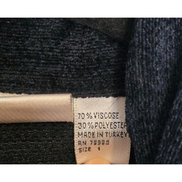 Chicos Design Womens Black Shacket 1 US Sm Full Zip Aztec‎ Tribal Southwestern - Picture 8 of 10